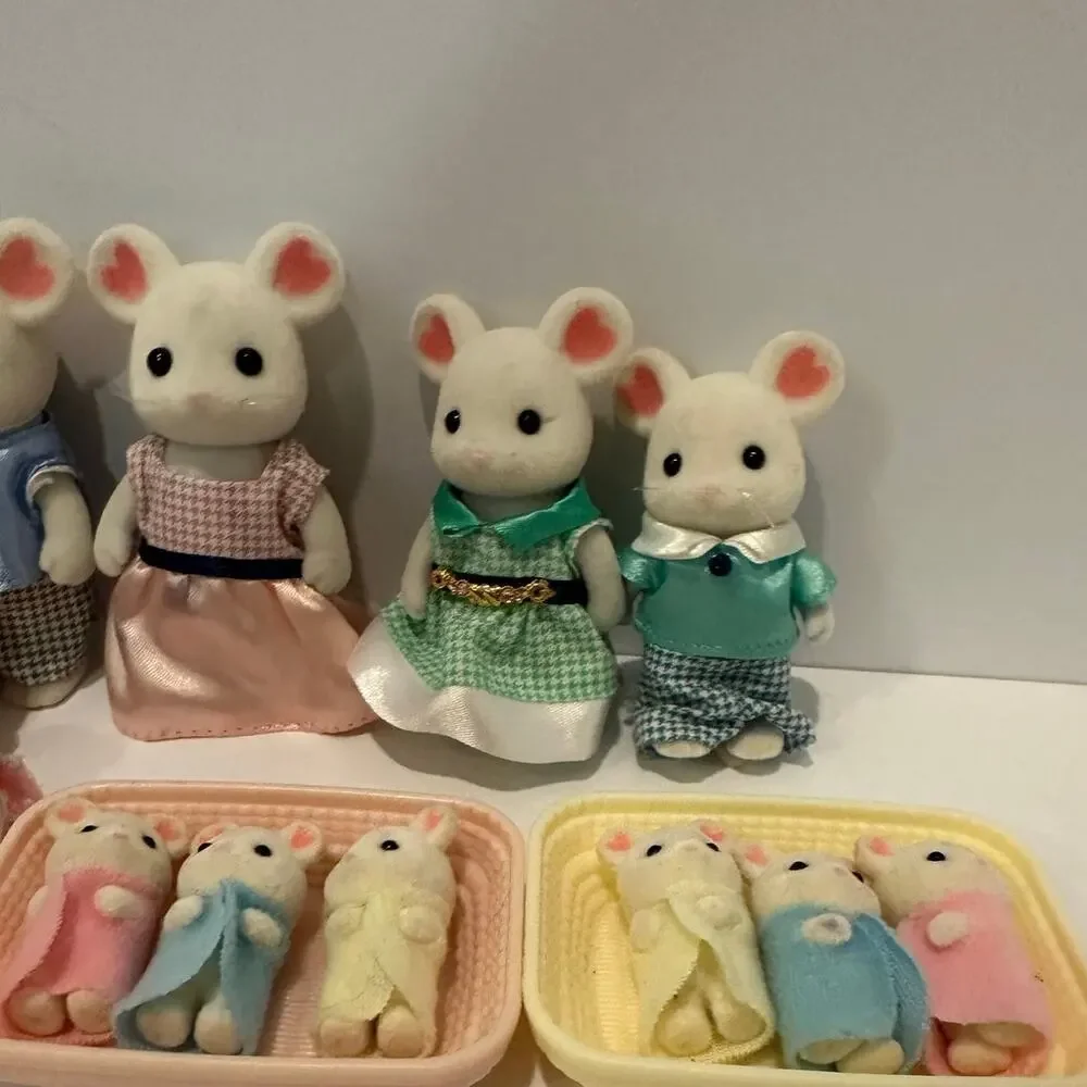 Calico Critters Mouse Family Extra Babies and 2 sets of Triplets